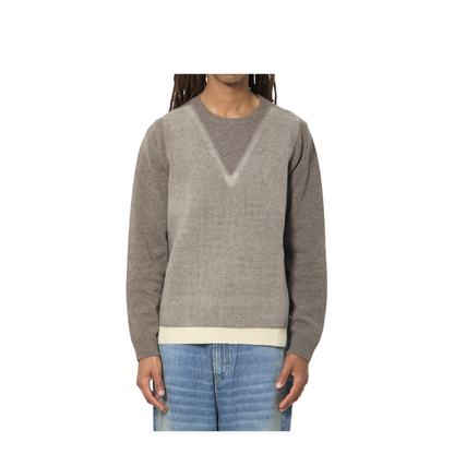 Virgin Wool Crewneck Sweater in Fused Knit - Image 1