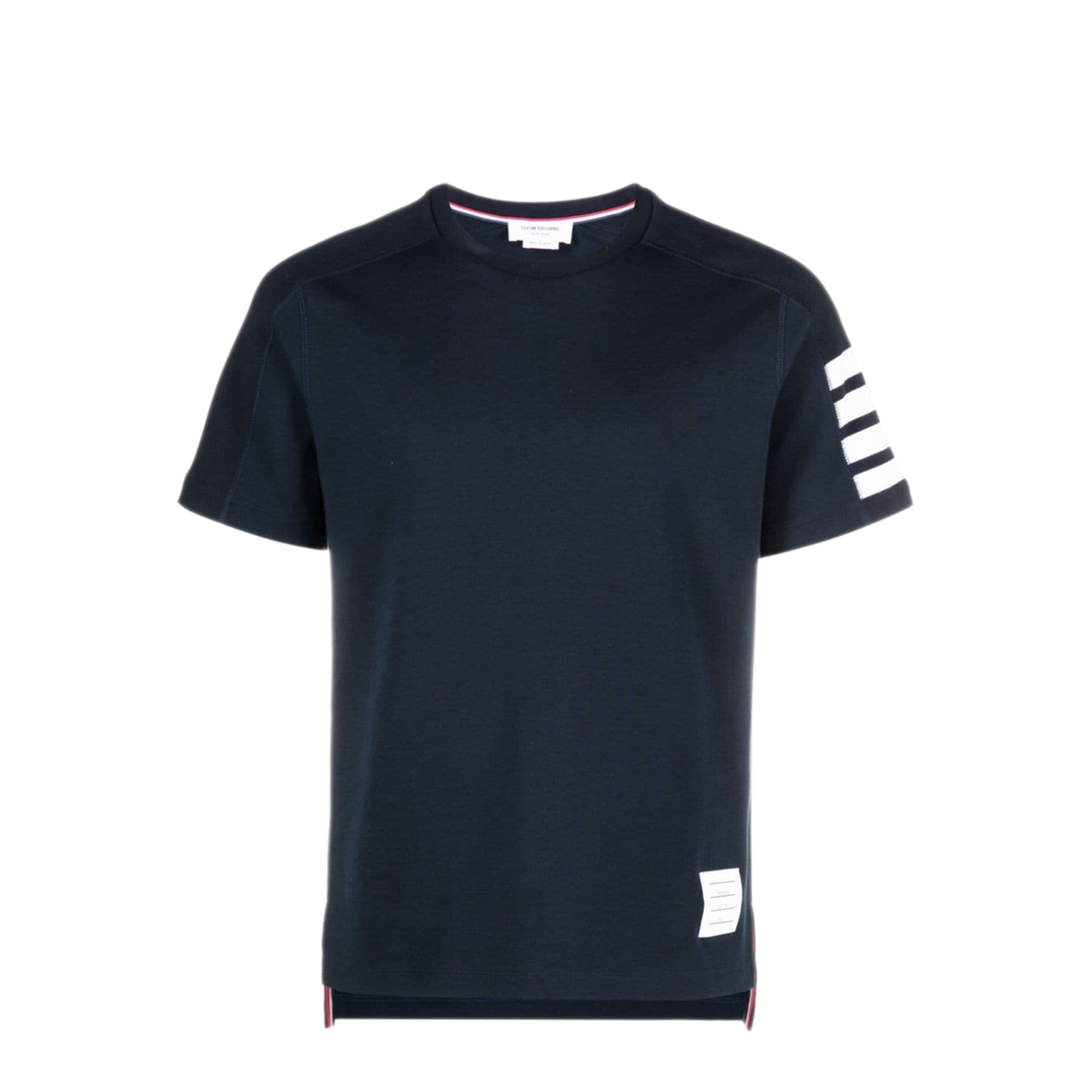 Short Sleeve Tee with 4 Bar Stripe in Milano Cotton - Image 1