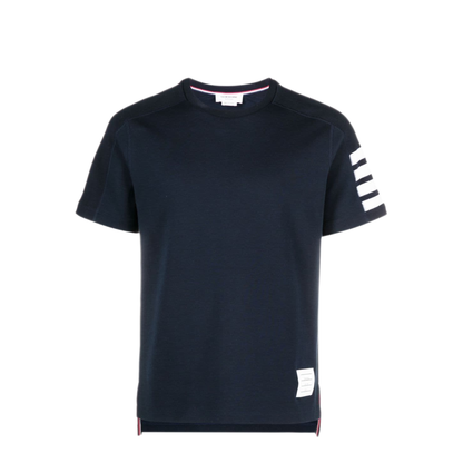 Short Sleeve Tee with 4 Bar Stripe in Milano Cotton - Image 1