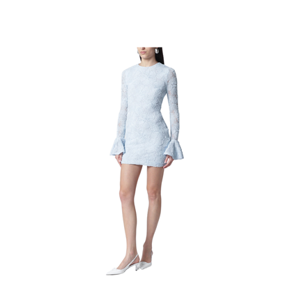 Light Blue Ruffled Mesh Mini Dress - Image 1