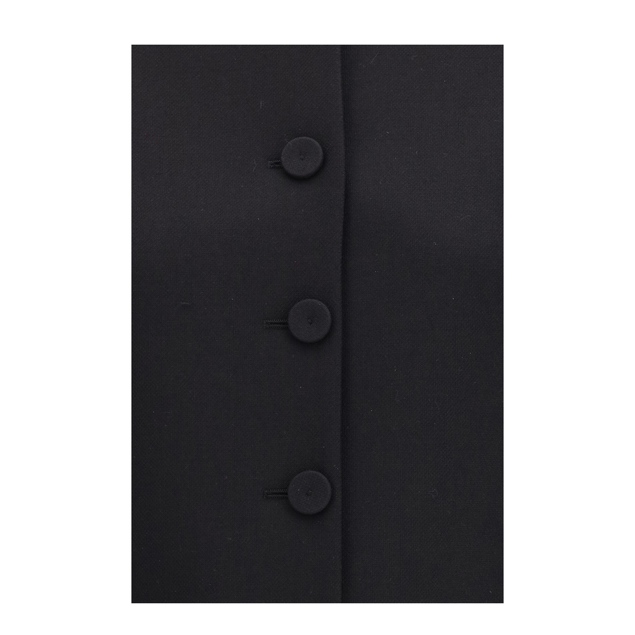 Collarless Fitted Jacket in Wool Crêpe - Image 3