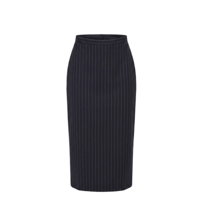 MIDI STRIPED WOOL SKIRT - Image 1