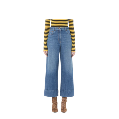 Denim Trousers with V Gold - Image 5