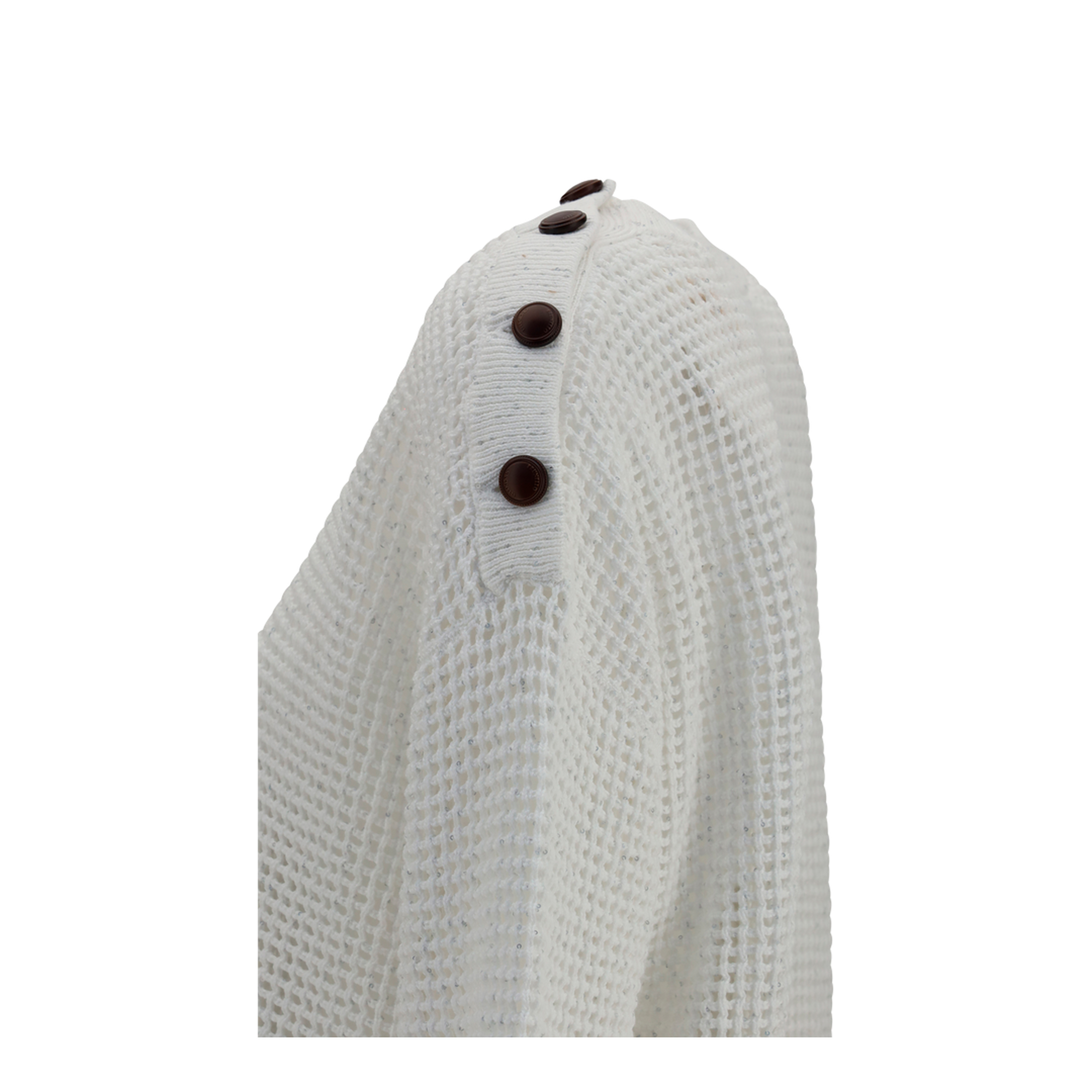 Openwork Sweater with Shoulder Buttons - Image 3