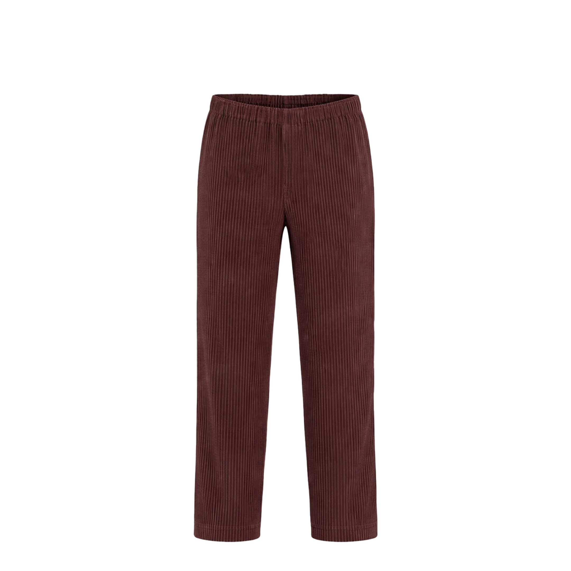 Brown Pleated Design Cropped Pants - Image 1