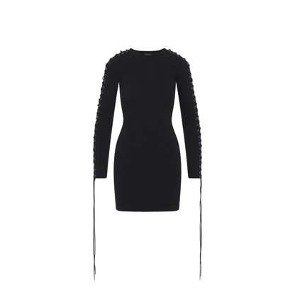 Lace-Up Mini Dress - Image 2