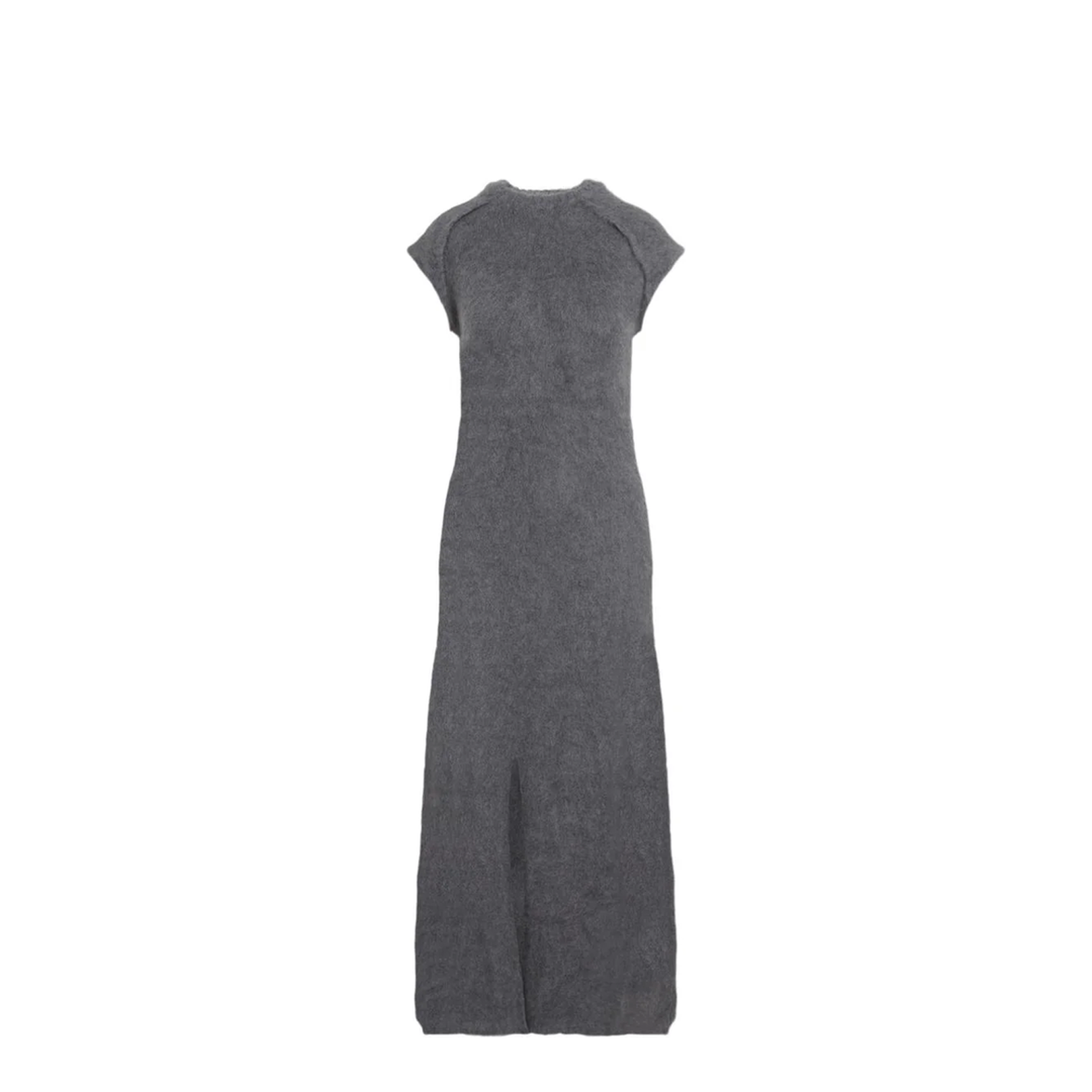 Knit Grey Virgin Wool Long Dress - Image 1