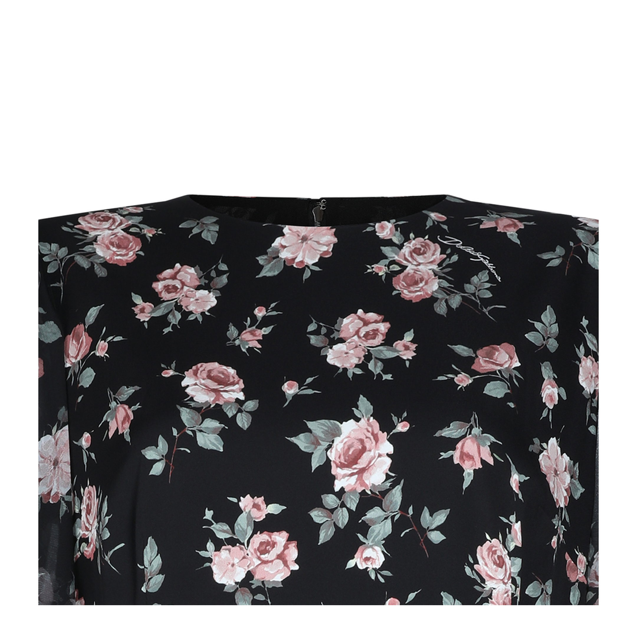 Vintage Roses-Print Charmeuse Dress - Image 6