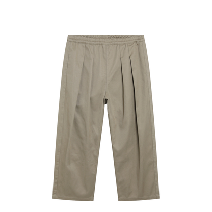 Low-crotch cotton gabardine trousers in beige - Image 1
