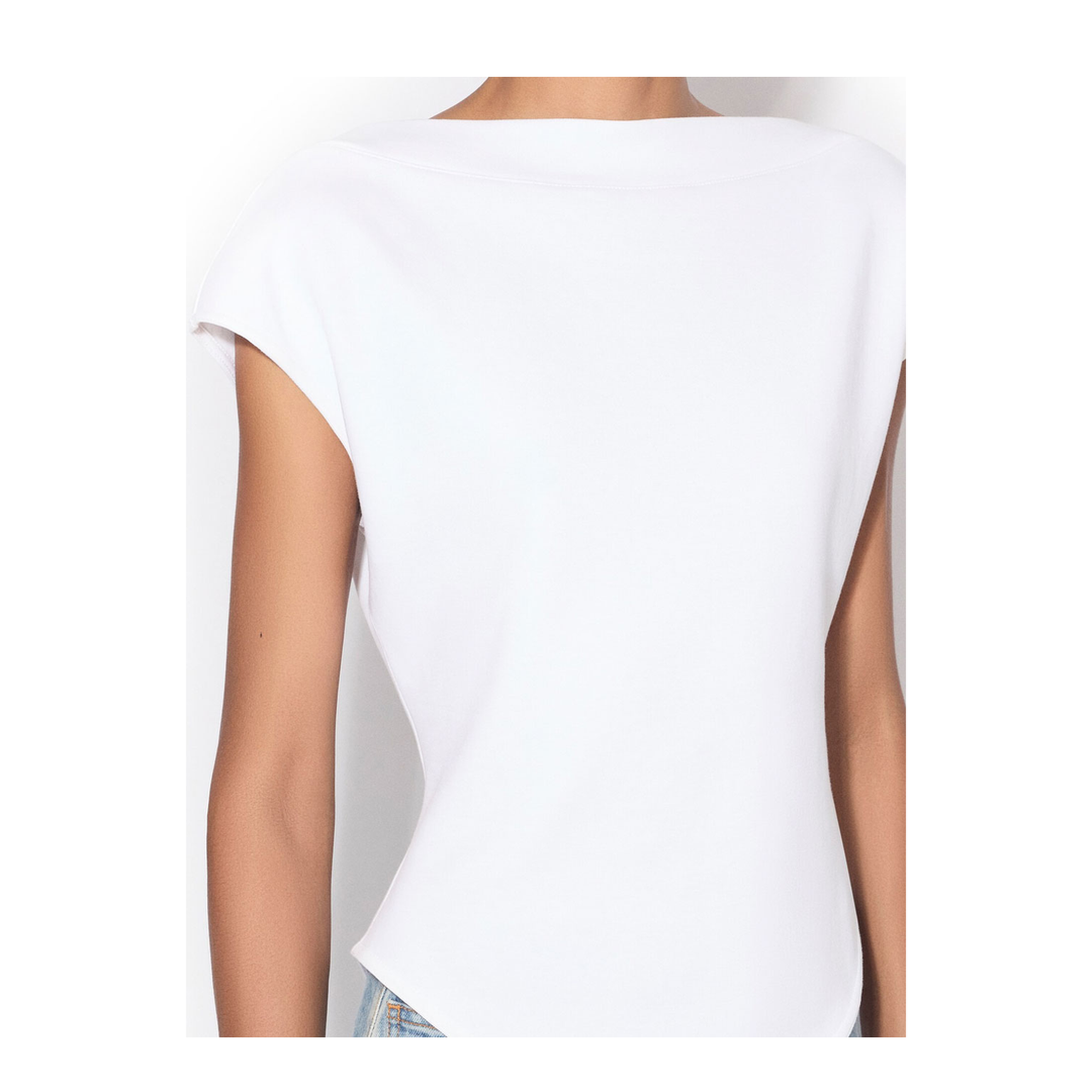 Cap Cotton Fitted T-Shirt - Image 4
