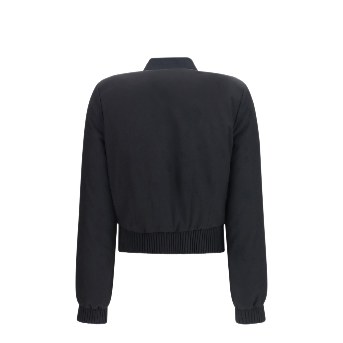 Buttoned Bomber Jacket With Visible Stitching - Image 2