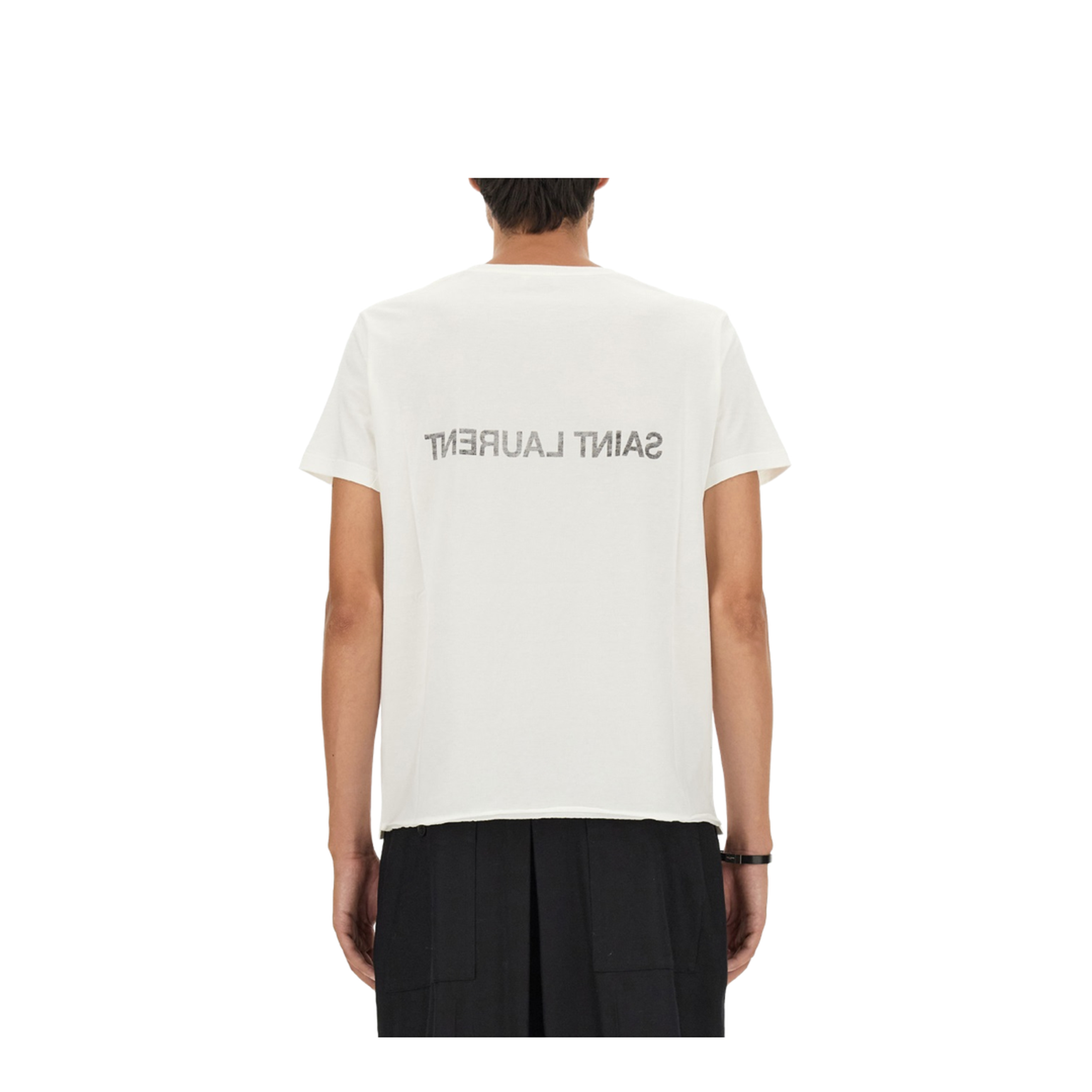 White T-Shirt with Black Logo Pattern - Image 3