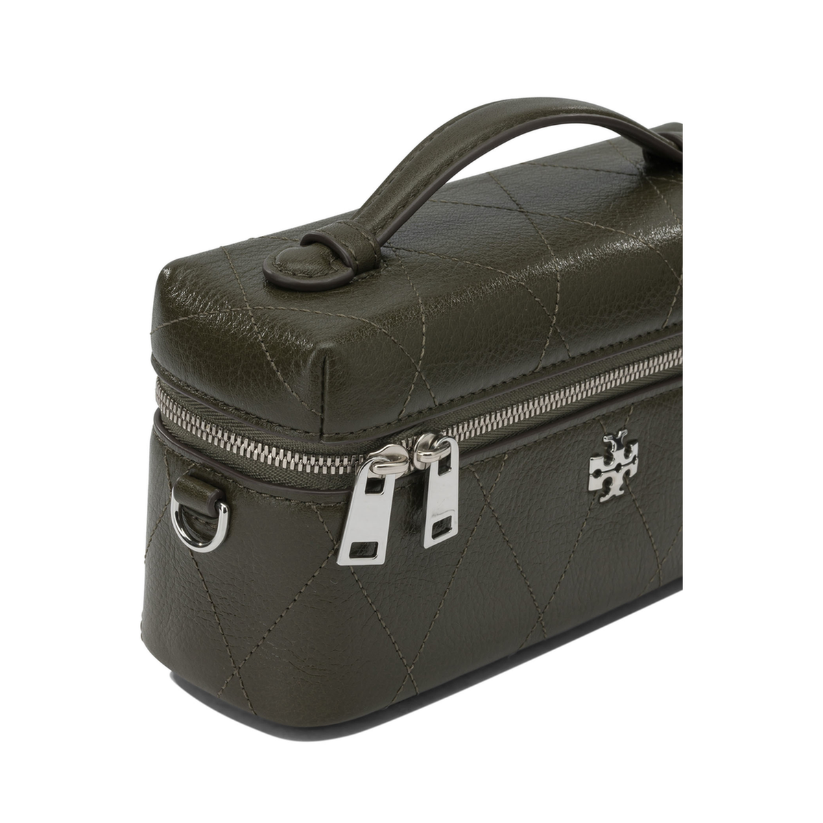 Charlie Quilted East West Vanity Case - Green - Image 4