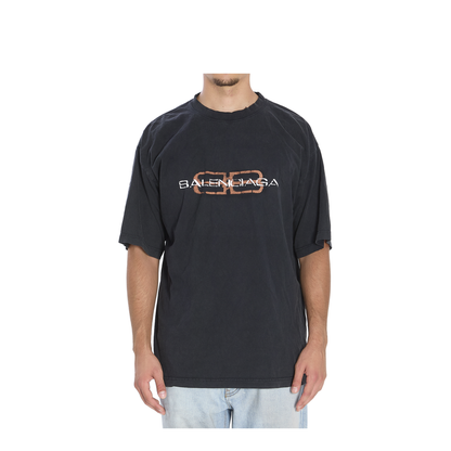 Bb Icon Stencil T-shirt Medium Fit in Faded Black - Image 1