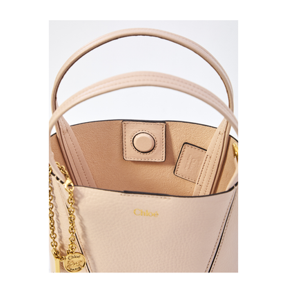 Spin Small Grained Leather Tote - Cement Pink - Image 4