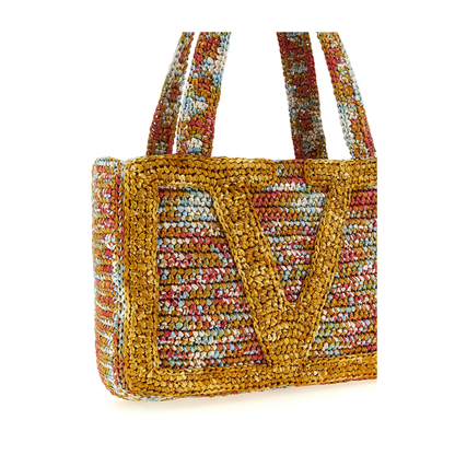 Viva Superstar Medium Woven Tote Bag - Orange - Image 3