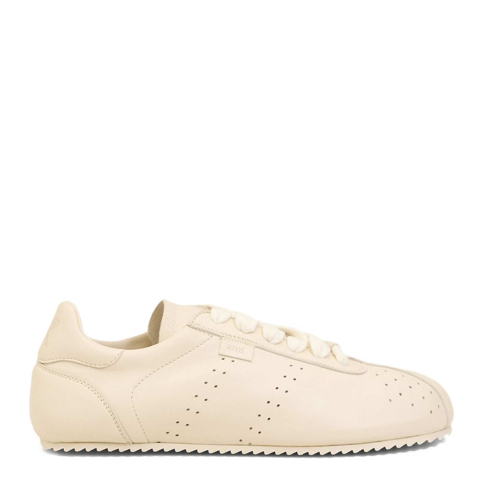 Ivory White Smooth Leather Low Top Step Sneakers - Image 1