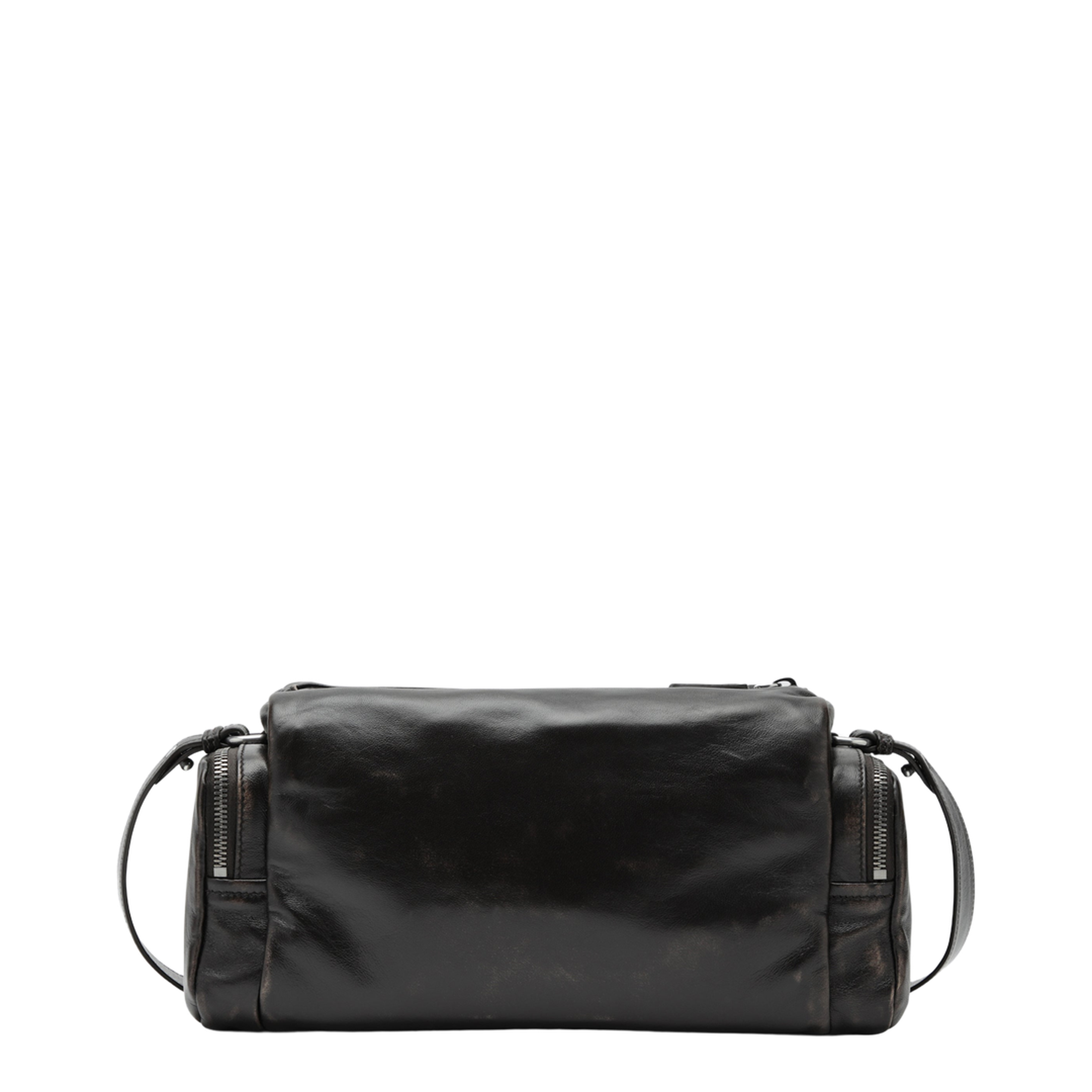 Dark Brown Aged-Effect Nappa Crossbody Bag - Image 2