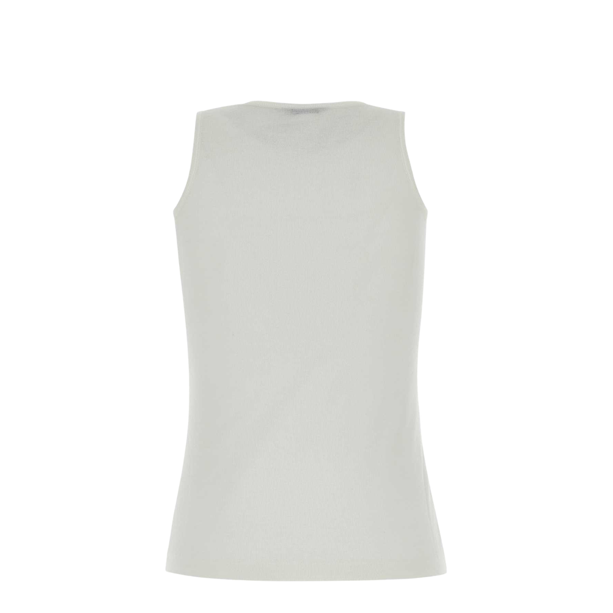 White Cotton Blend Tank Top - Image 2