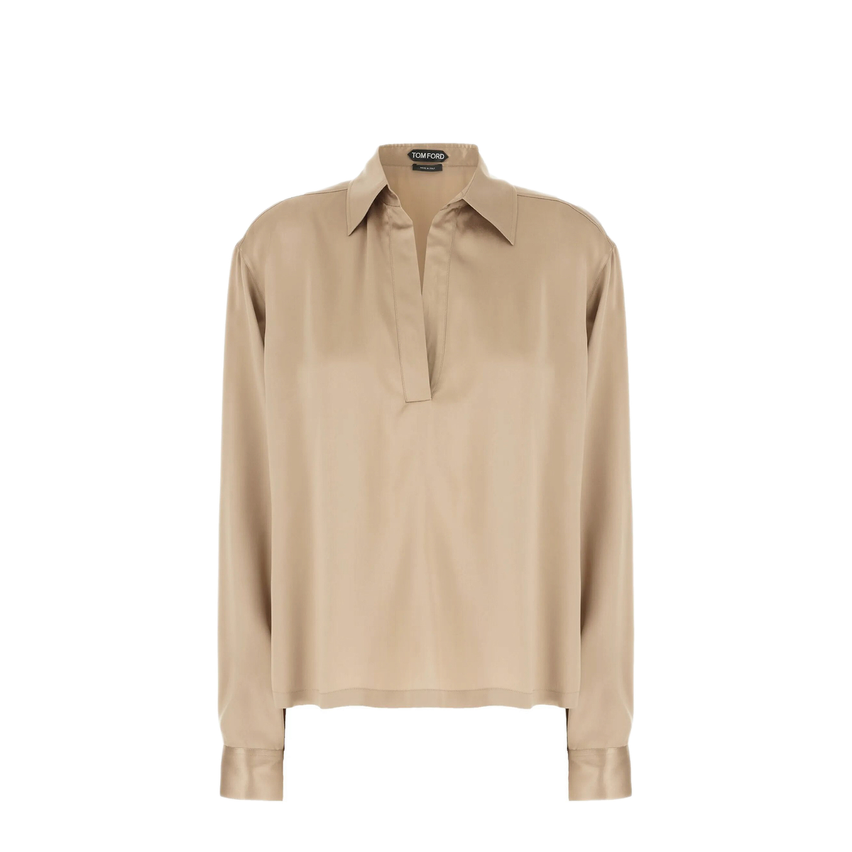 Peach-Feel Silk Satin Polo - Image 1