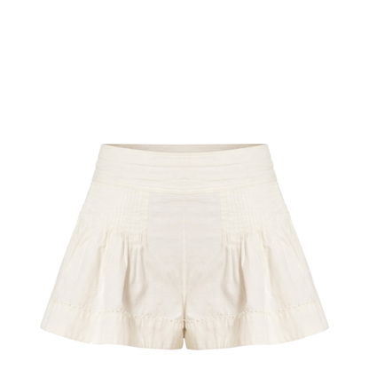 Cybila Cotton Shorts - White - Image 1