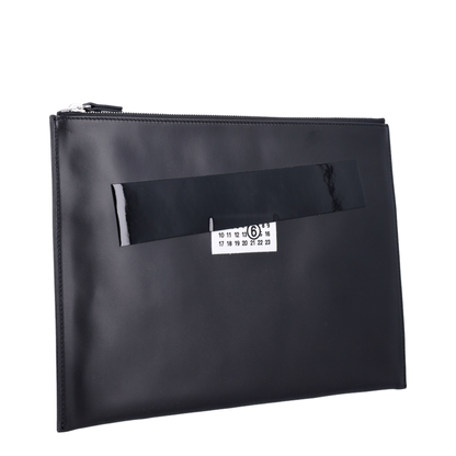 Show Pochette Medium Leather Pouch - Black - Image 2