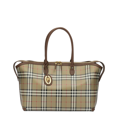 Medium Check Zip Tote - Archive Beige - Image 1
