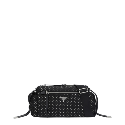 Black Re-Nylon Bag With Studs - Image 1