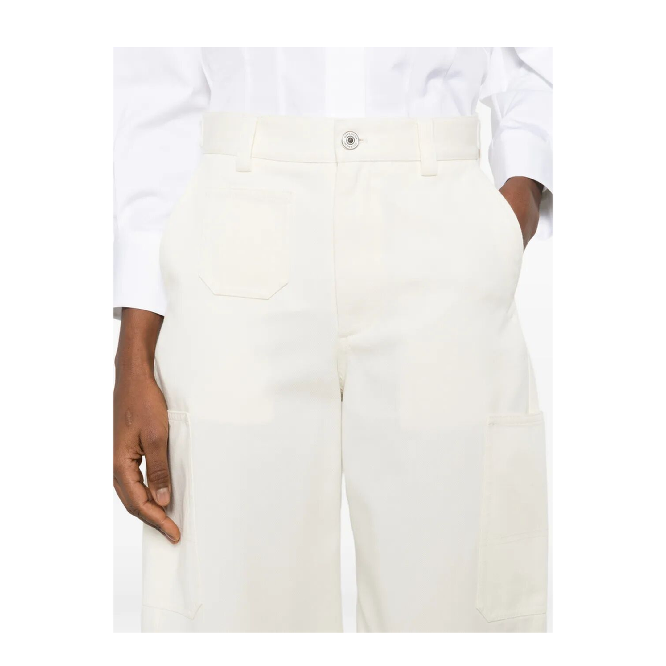 Cotton And Wool Cocoon Cropped Cargo Pants - Image 5