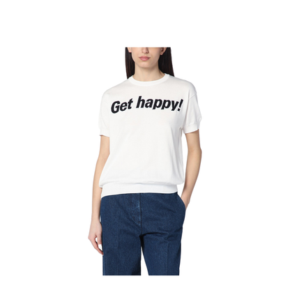 Get Happy White Cotton Sweater - Image 1