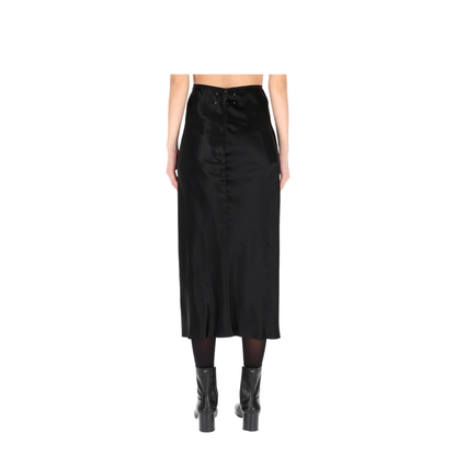 Black Satin Midi Skirt - Image 4