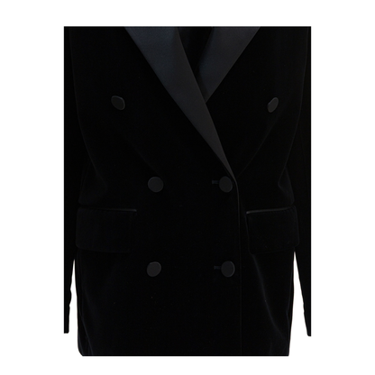 Velvet And Satin Double-Breasted Blazer - Image 3