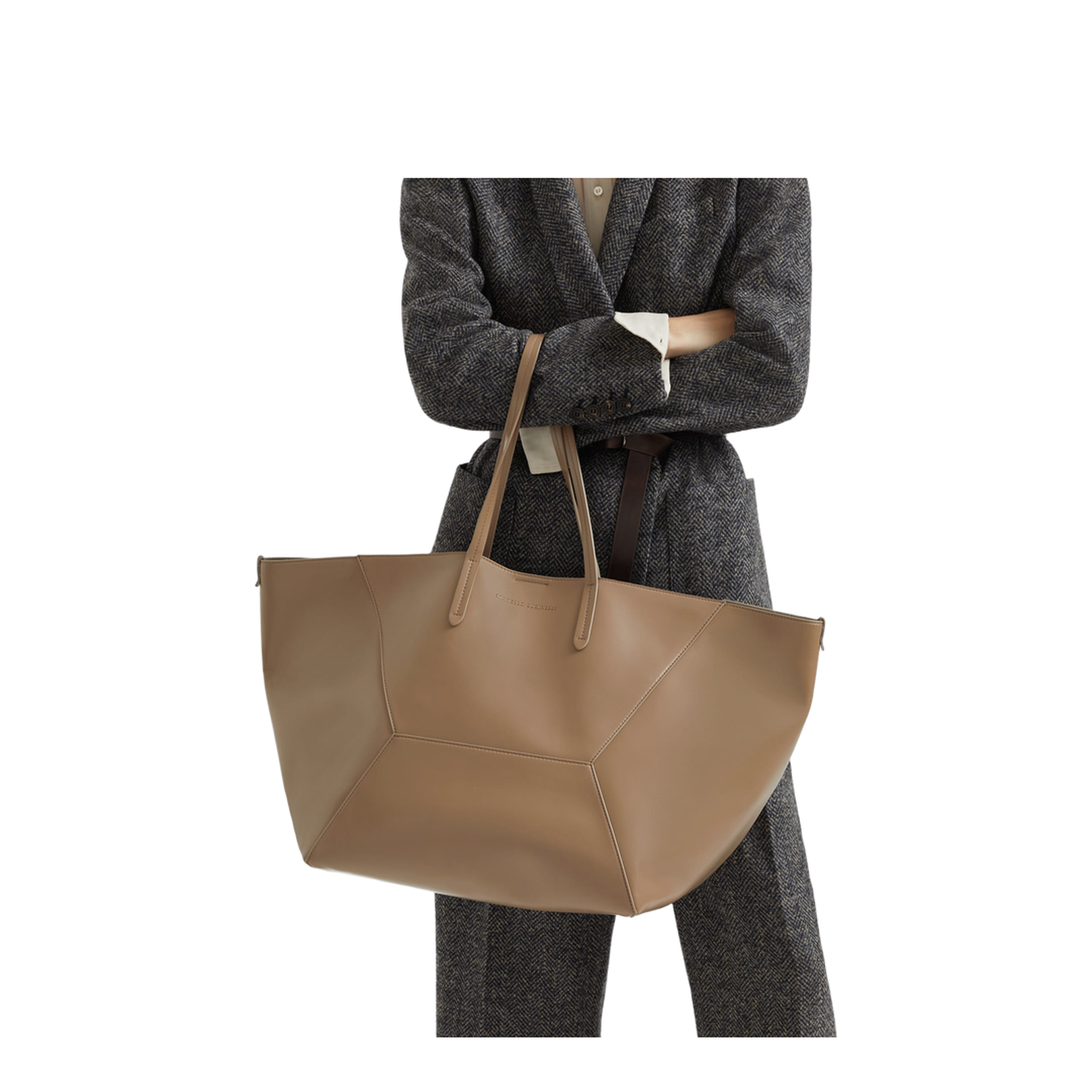 Large Calfskin Duo Bag in Hazelnut - Image 4