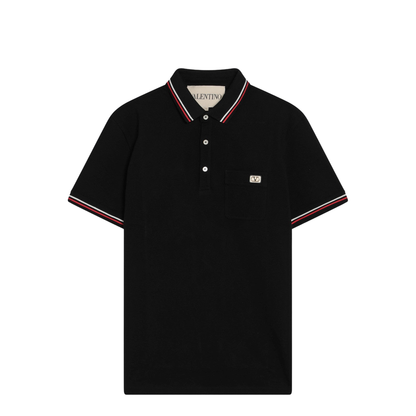 Black Cotton Polo Shirt - Image 1