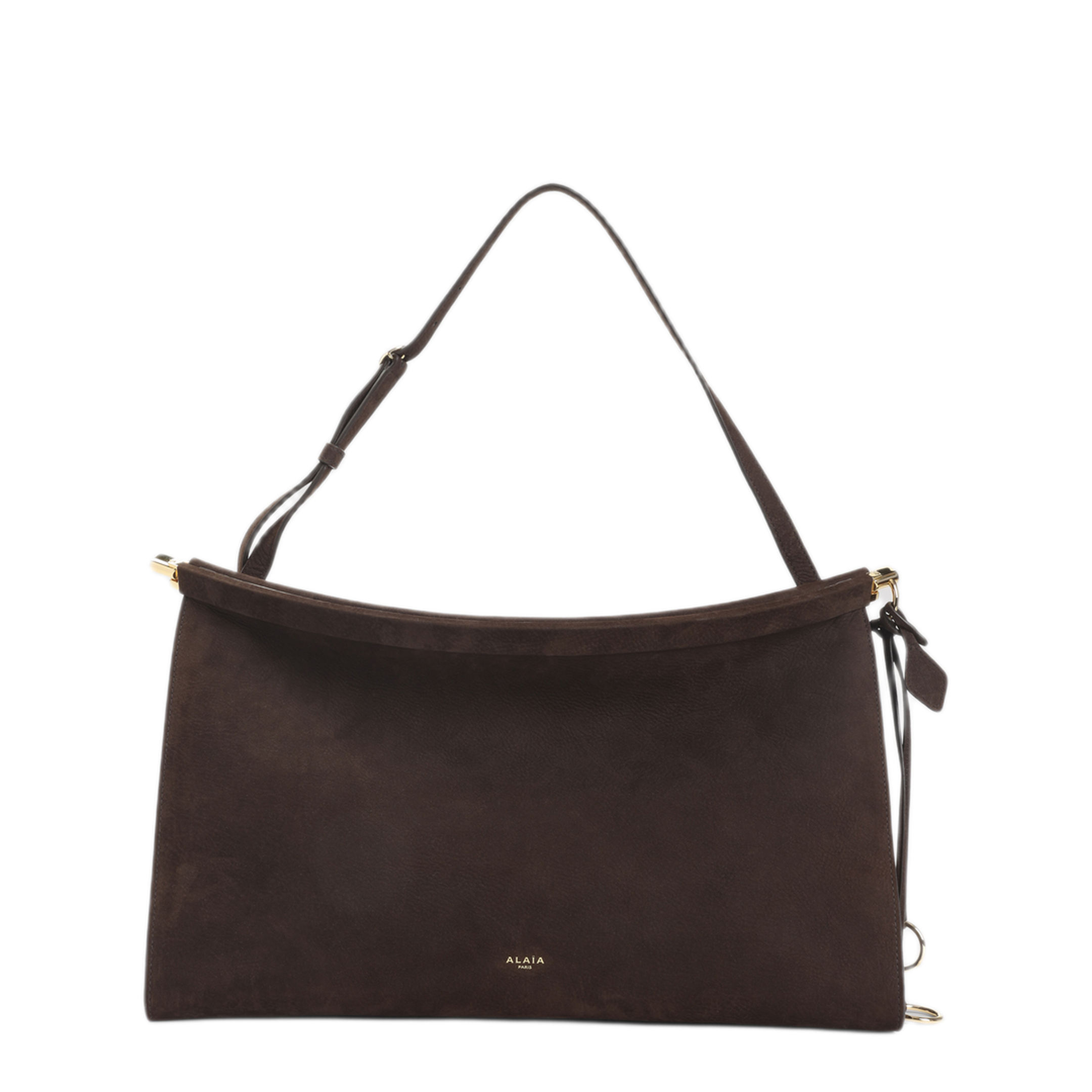 Le Click East West Large Calfskin Shoulder Bag - Dark Brown - Image 3