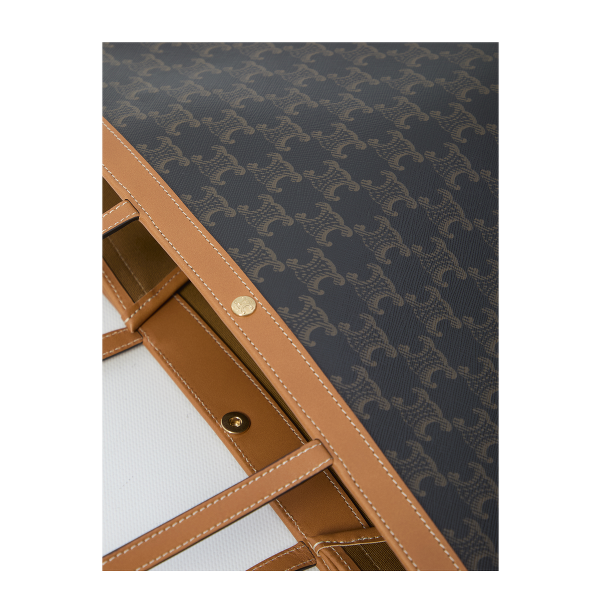 Flat Large In Toile Triomphe Tote Bags - Miel - Image 4