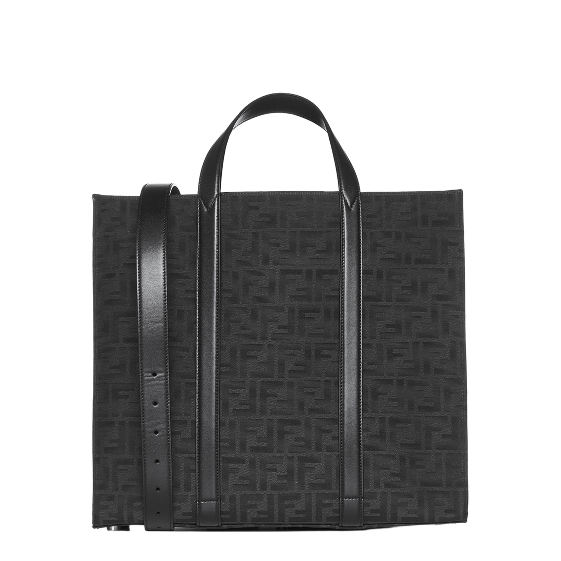 FF Jacquard Shopper Tote - Grey/Black - Image 1