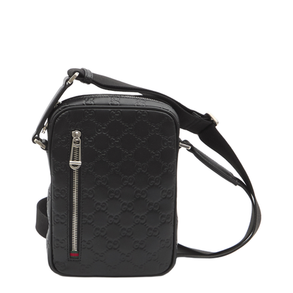 GG Emblem Small Calfskin Crossbody Bag - Black - Image 1