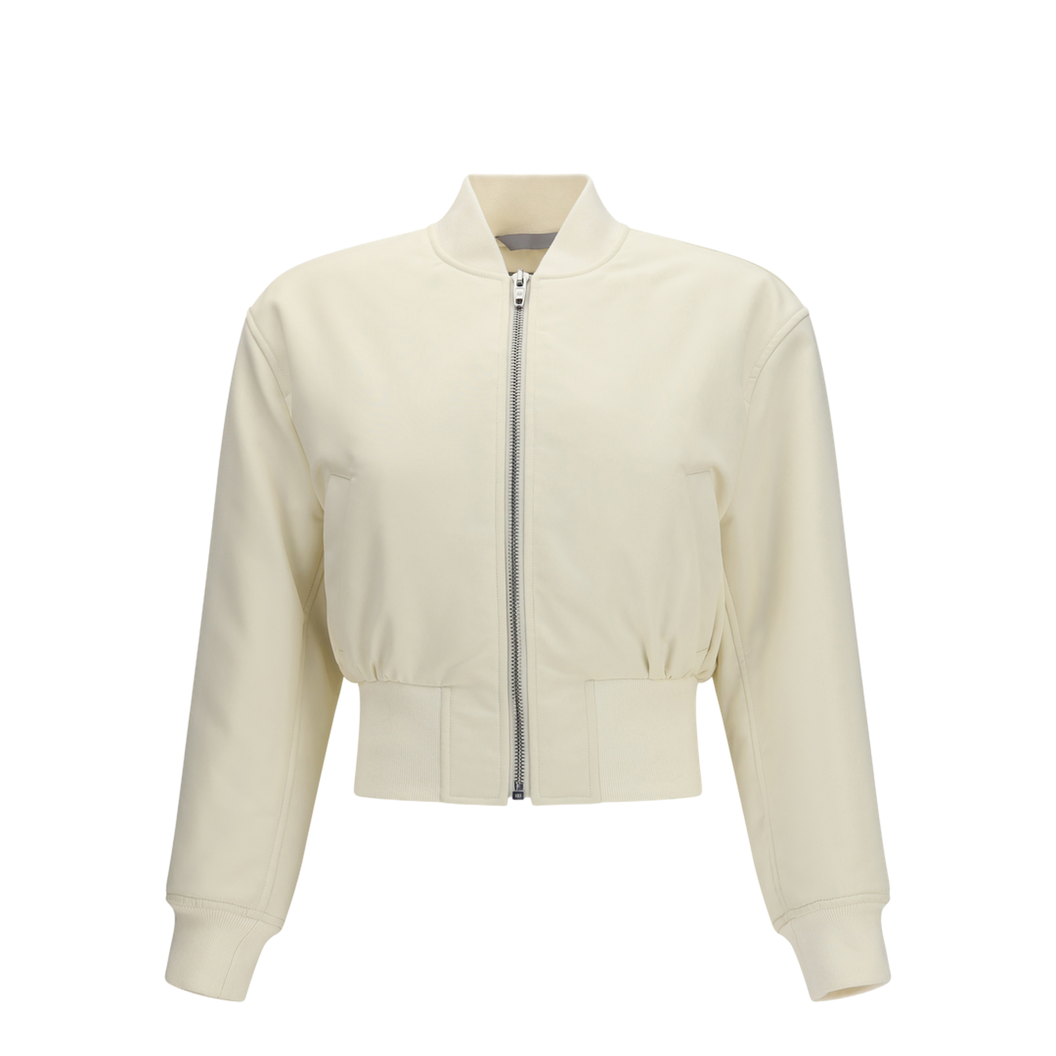 Cropped Bomber Jacket in Technical Faille - Image 1