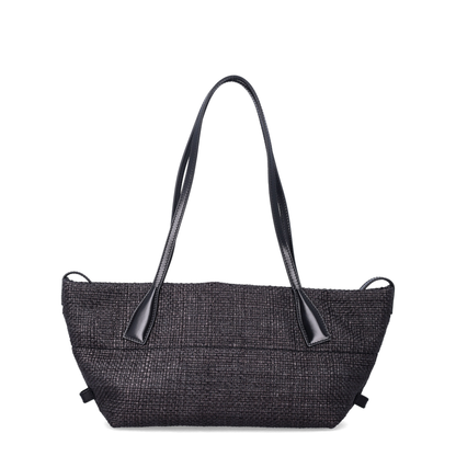 Small Track Tote Bag Raffia Black - Image 3