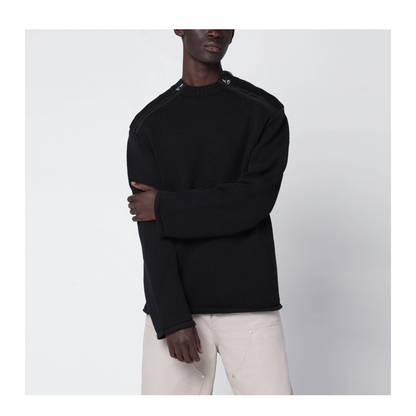 Black Cotton Sweater - Image 1