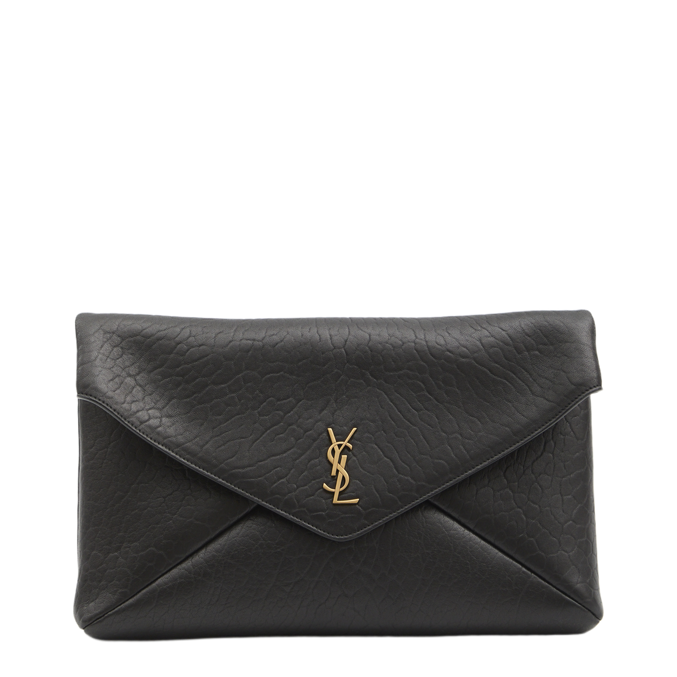 Cassandre Large Lambskin Pouch On Chain - Black - Image 1