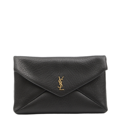 Cassandre Large Lambskin Pouch On Chain - Black - Image 1