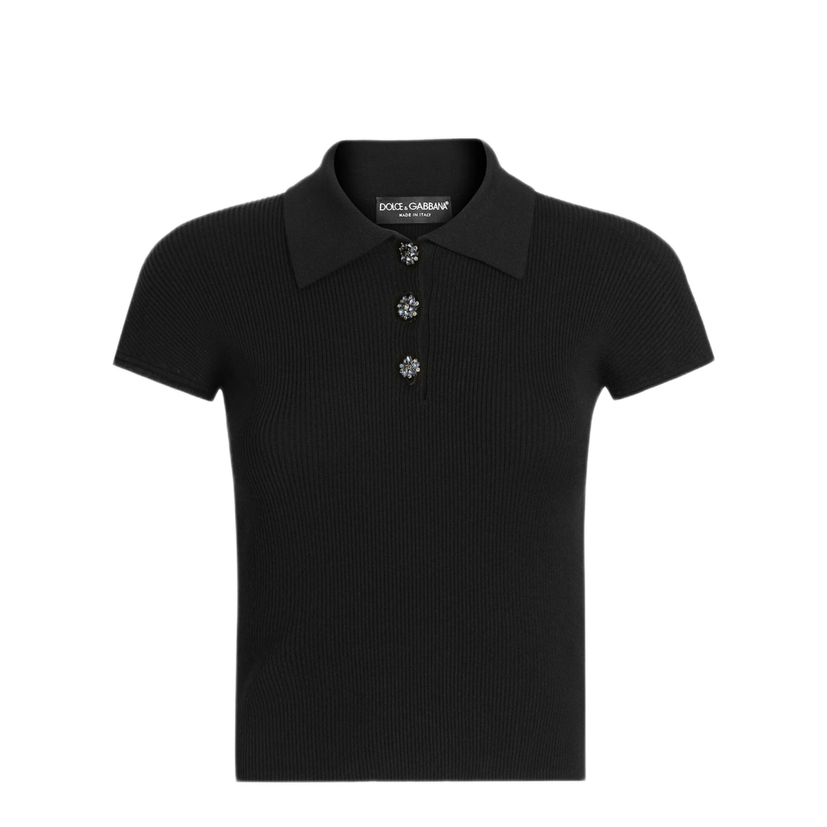 Ribbed Polo-Style Top - Image 1