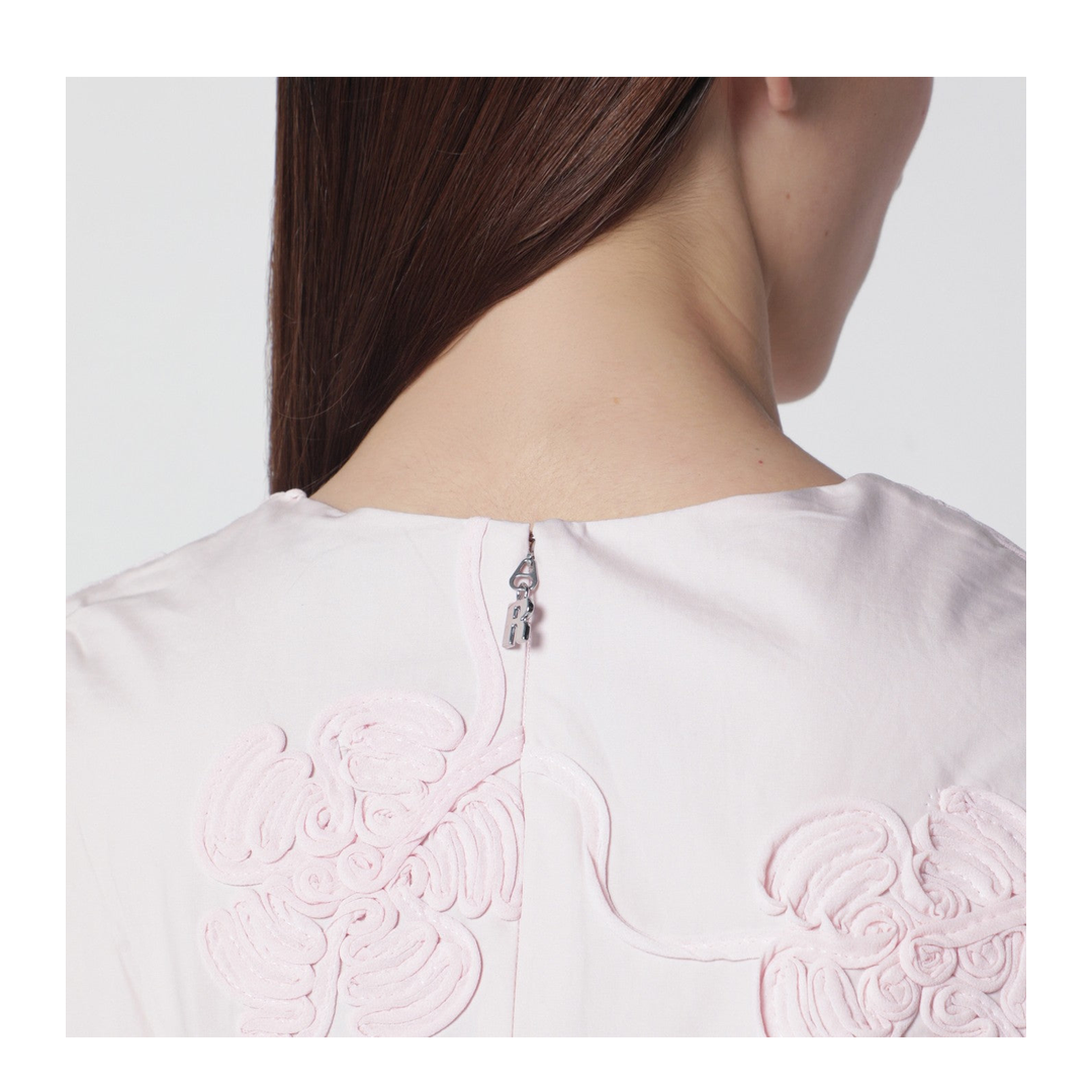 Orchid Pink Midi Dress with Floral Embroidery - Image 2