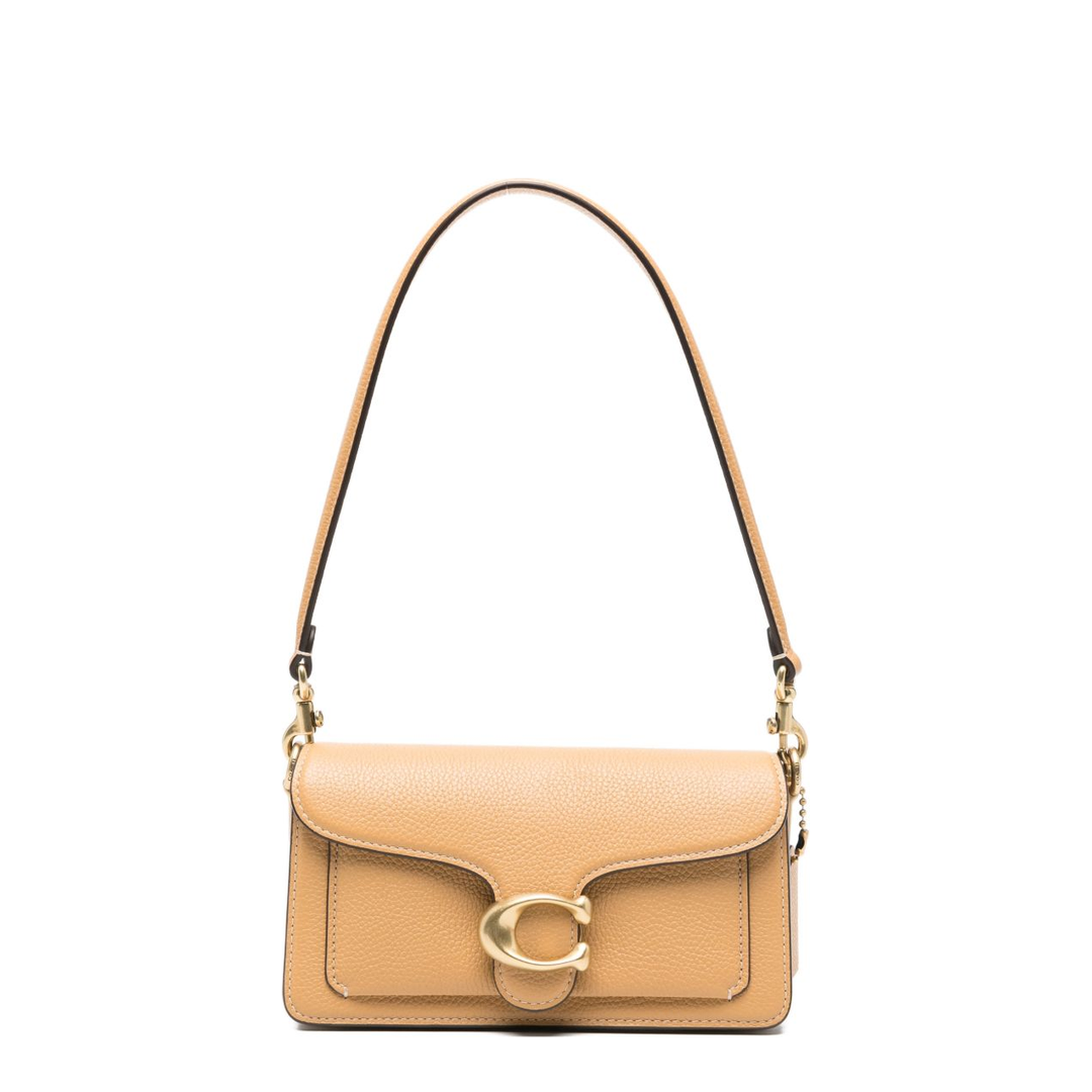 Tabby 20 Polished Pebble Leather Shoulder Bag - Biscuit - Image 1