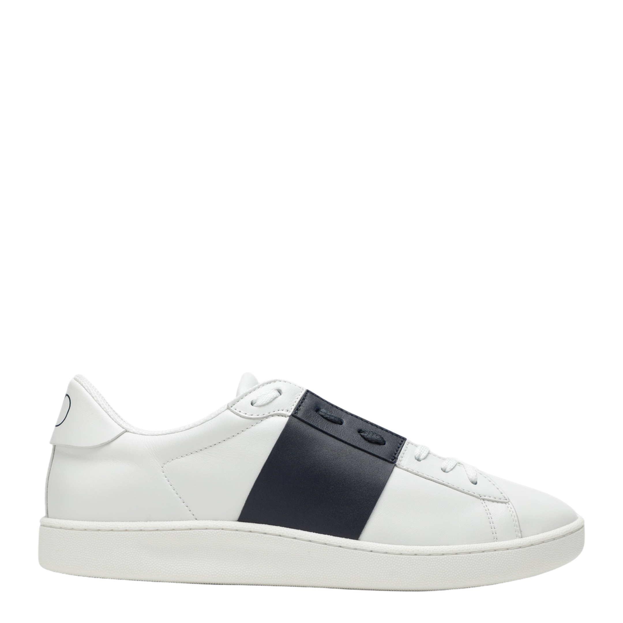 Open Royco Nappa Leather Sneakers in White/Navy - Image 1