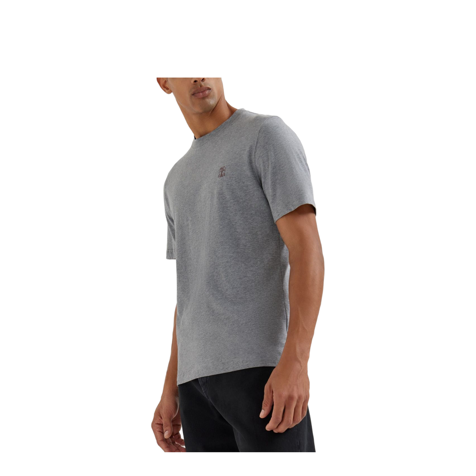 Jersey T-shirt with Logo in Medium Grey - Image 4