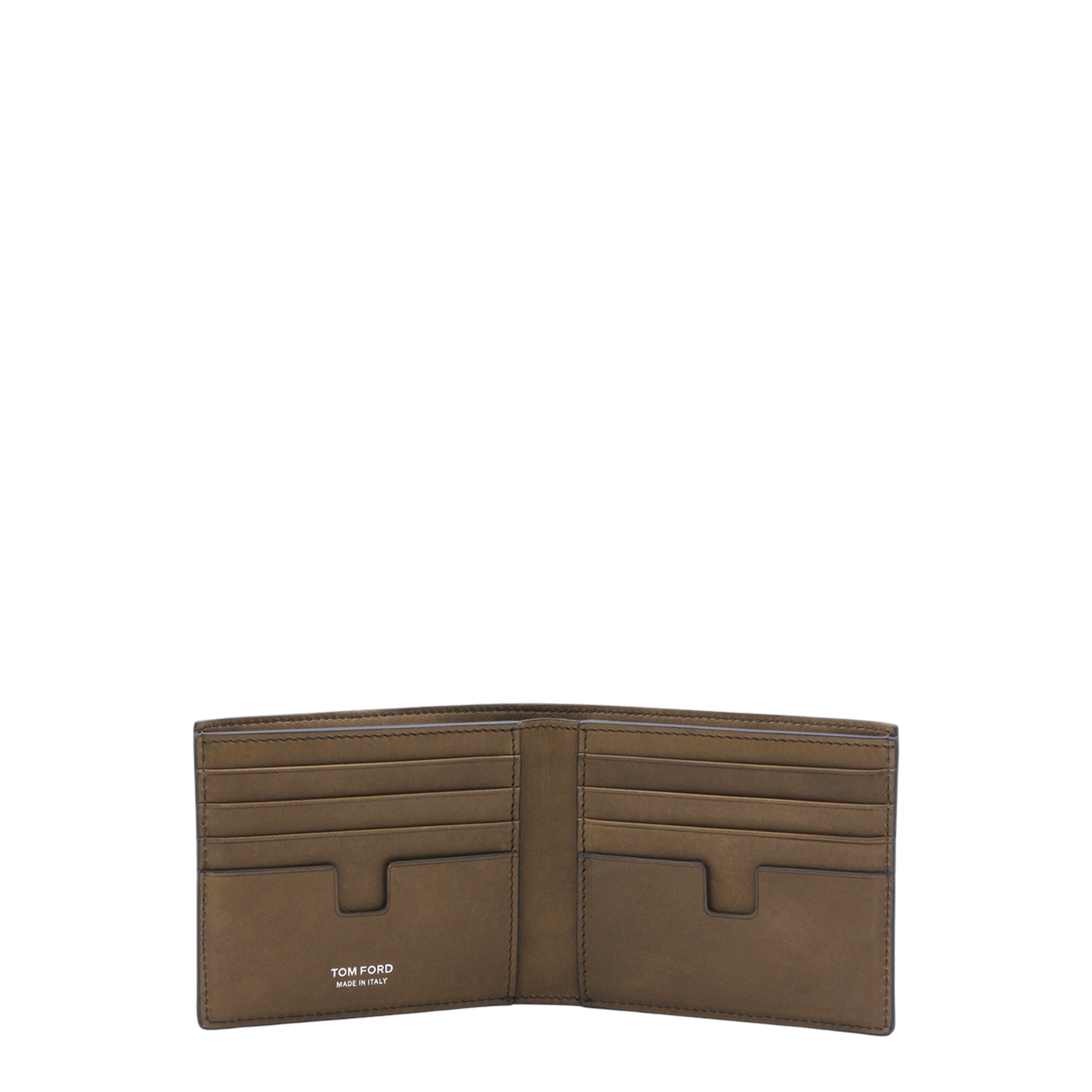 Nubuk T-Line Classic Bifold Wallet in Olive Brown - Image 5