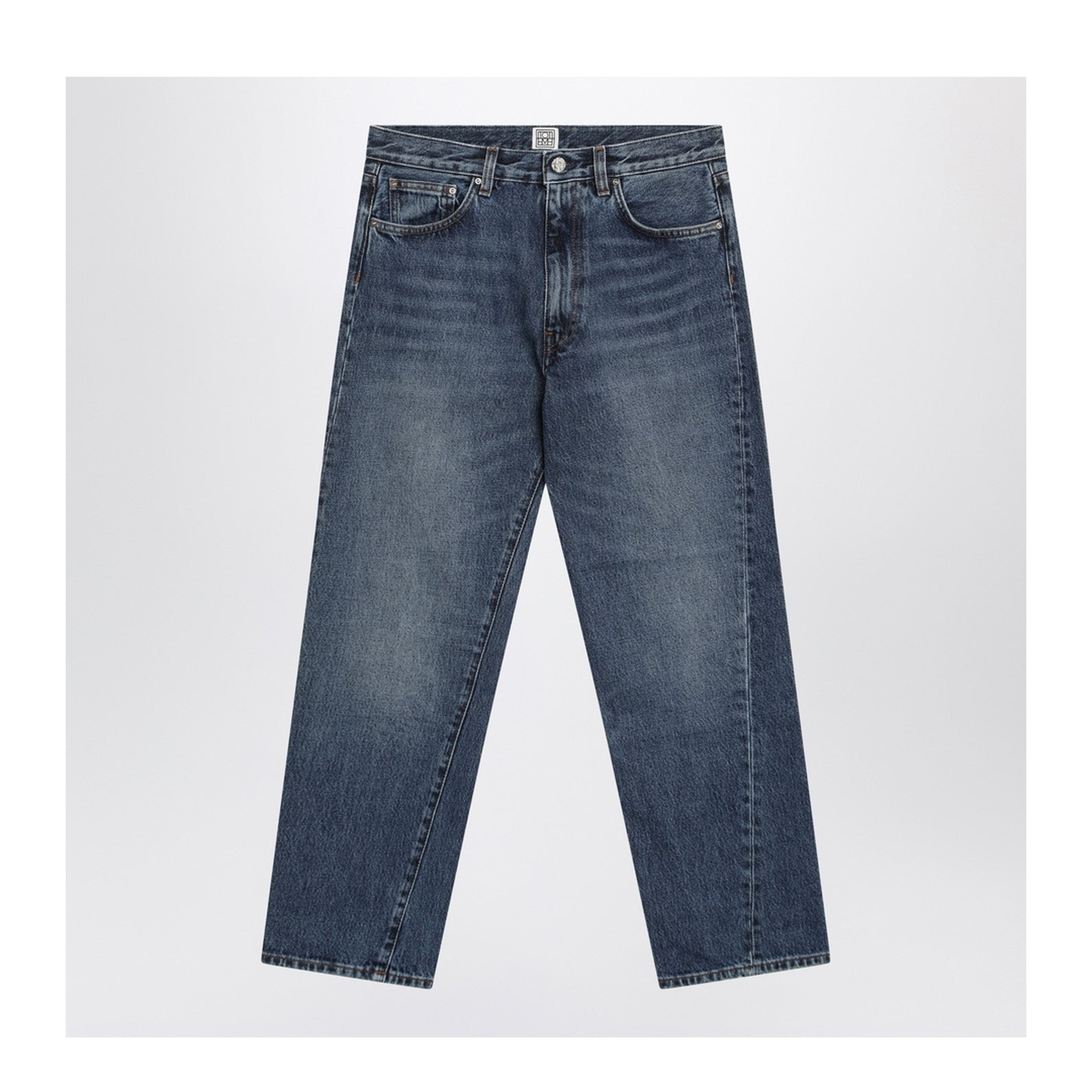 Washed Blue Denim Jeans - Image 1